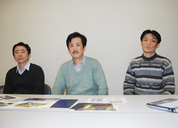 松井一郎（左）と杉本伸夫（中央）と清水 厚（右）の写真