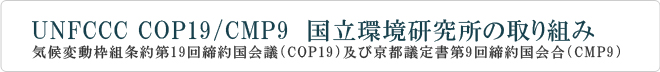 UNFCCC COP19/CMP9 国立環境研究所の取り組み